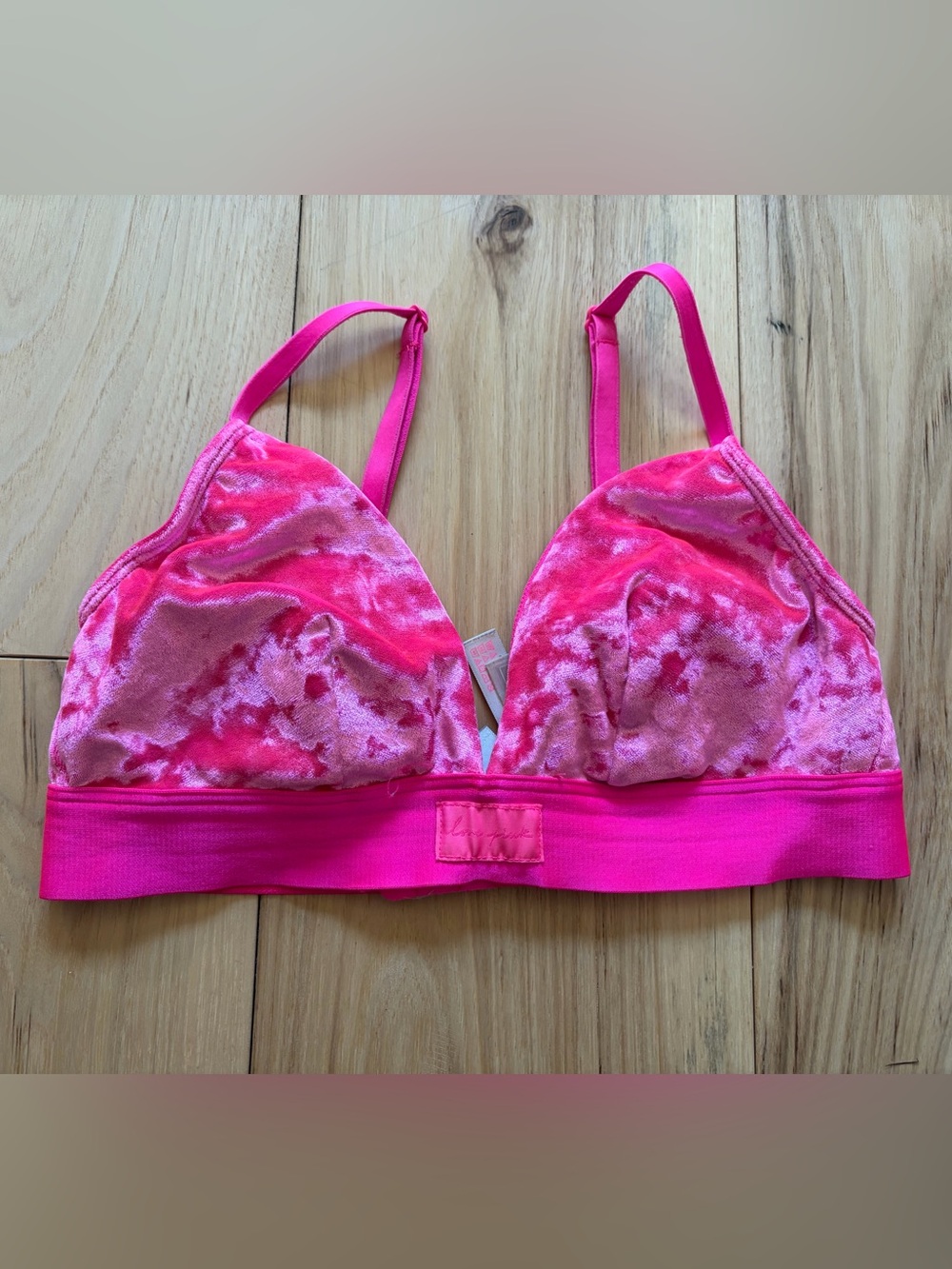 PINK hot pink velvet bralette